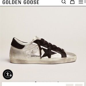 Golden Goose Super-Star in silver leather